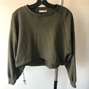 NWOT Zara cropped crewneck sweater